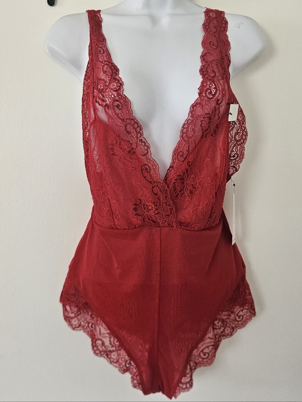 Marilyn Monroe Womens Lingerie M Teddy Red Lace Pinup Valentines Day Mesh Sheer